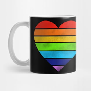 Retro Rainbow Heart Mug